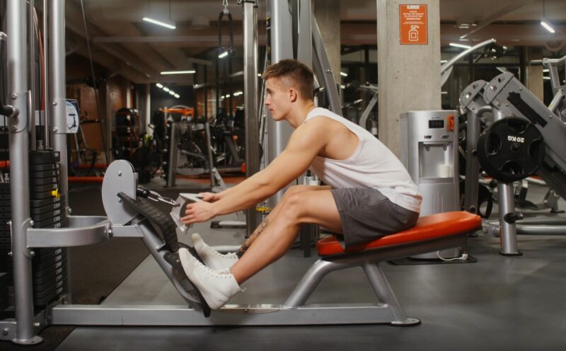 man training in gym